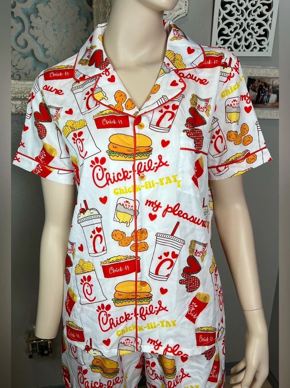 Chick-fil-A White & Red woman’s Pajama Set
